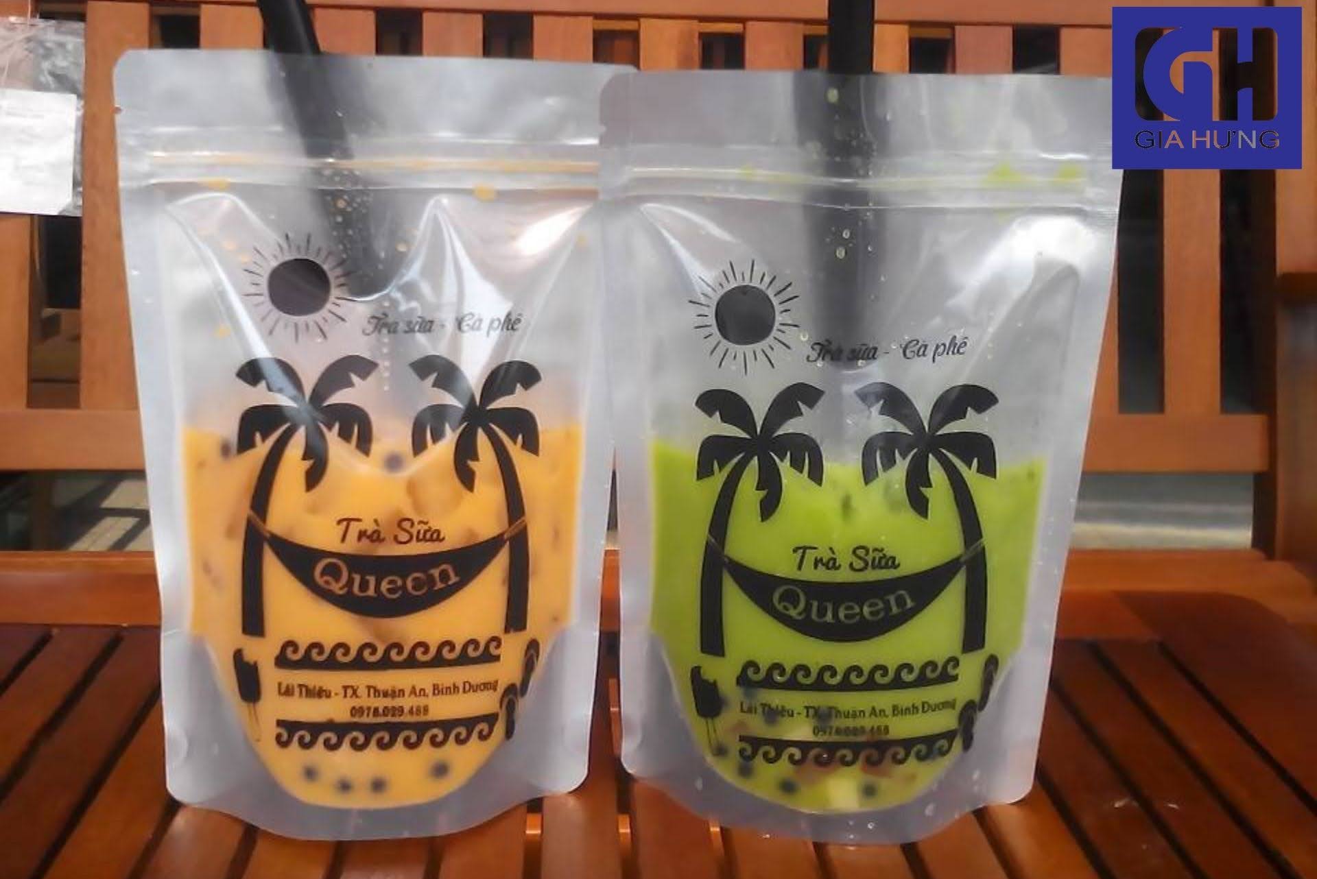 Túi zipper đựng trà sữa, đồ uống